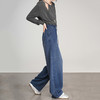 【爆款72小时发货】【秋季必备】【显高显瘦，时髦百搭】秋季新款莱赛尔复古牛仔休闲裤女弯刀豆荚裤宽松松紧阔腿牛仔裤100% 商品缩略图5