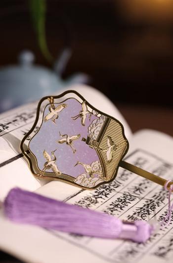 朱炳仁铜瑞鹤呈祥书签 商品图0