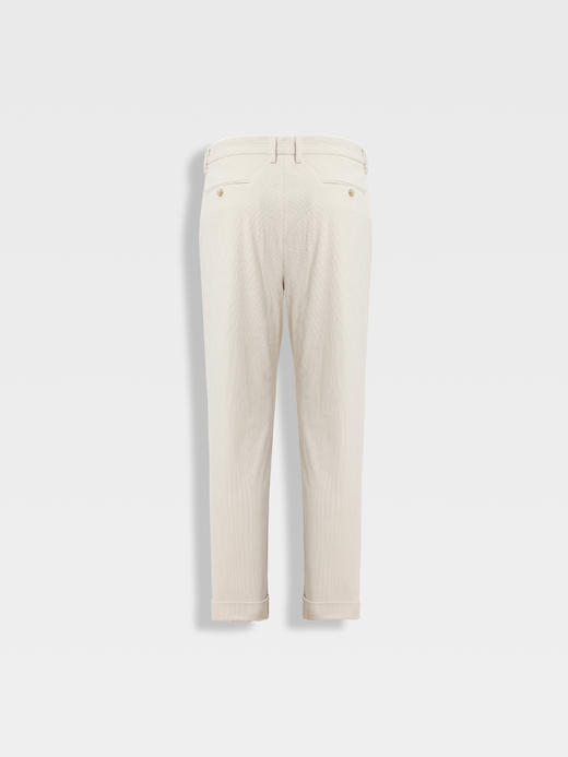 callisto米色柔糯灯芯绒条纹休闲裤 商品图1