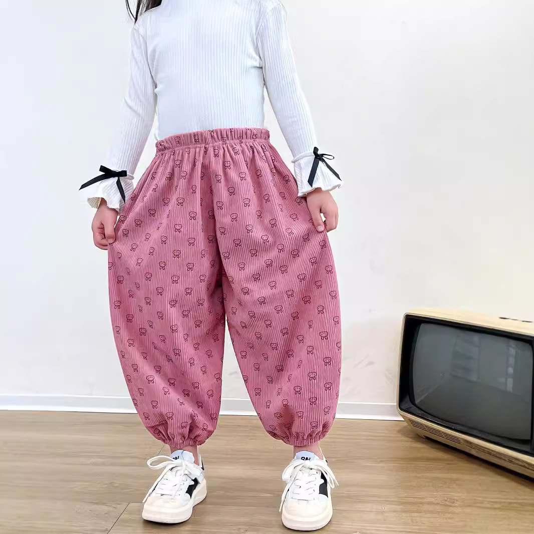 【29.9元/2条起】儿童灯芯绒休闲运动裤韩版哈伦裤男童女童秋季裤子