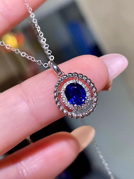 0.63ct刻面蓝宝石吊坠 商品图1