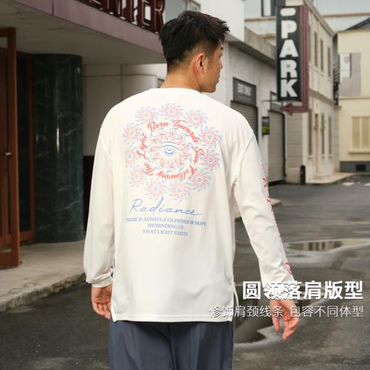 录士LUSHISI向阳而生主题休闲运动潮流圆领t恤投篮服美式长袖透气 商品图2