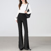 【08/19新品】熙世界黑色喇叭裤女春秋2025新款高腰显瘦垂感休闲拖地微喇西装裤 商品缩略图4