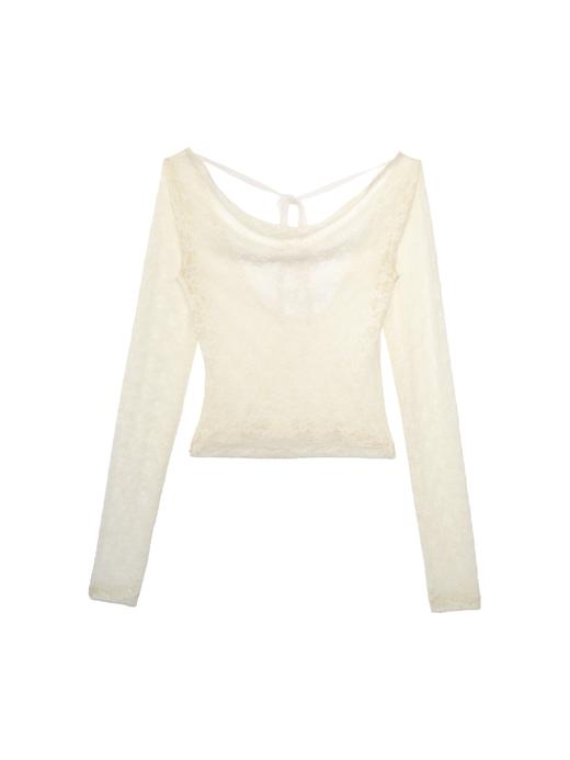 Kaiy Xiao 早秋系列 蕾丝露背系带上衣 商品图3