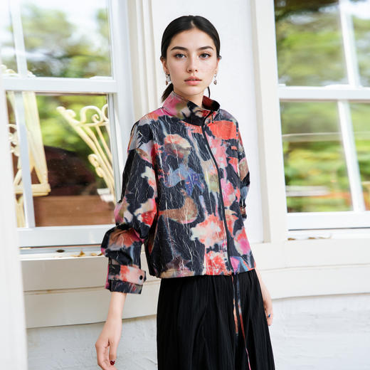 谜底花色短外套女2025秋季新款户外休闲运动百搭薄外套257MW7822 商品图0