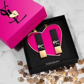 圣罗兰YSL 情人锁爱两件套 黑金方管浮雕口红小样礼盒1.2g*2 日期到26年7月 香港直邮