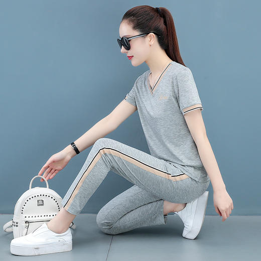 雀说女士纯棉休闲服运动装女新款时尚女装休闲裤AL8989 商品图1
