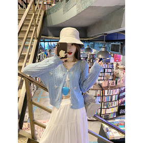 【169元任选2件】最后一波现货！法式针织钩花镂空温柔风针织开衫