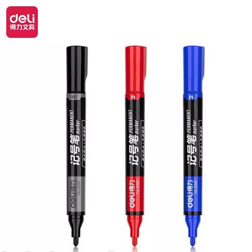 得力单头大记号笔 油性笔标记笔大头笔马克笔防水防油不掉色标签快递物流粗头瓷砖画线黑红蓝1支 商品图6