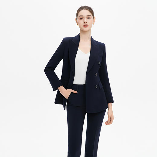 IWY/藏青色西装套装女秋时尚英伦风商务正装职业装置业顾问女装C13102+P11356 商品图2