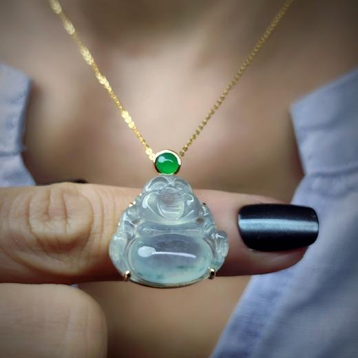 18K金镶嵌翡翠弥勒佛 商品图9