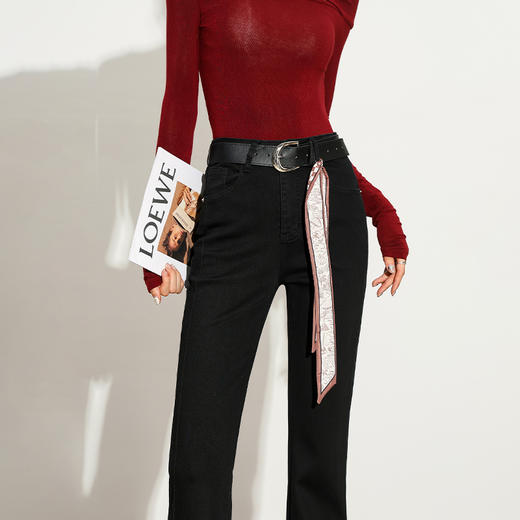 【限时秒杀】韩版立体剪裁弹力微喇牛仔裤女秋季修身高腰显瘦百搭喇叭裤H0051264/H0051265 商品图2