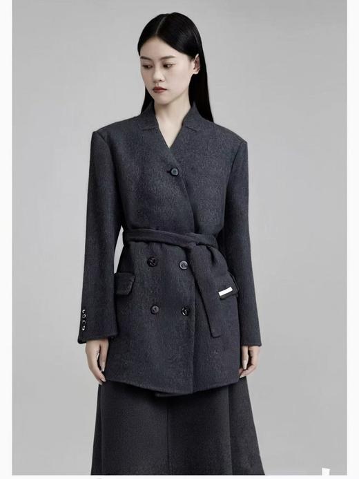 【高端系列】手工定制3246款100%羊毛气质双面尼中款大衣-喜出 商品图5