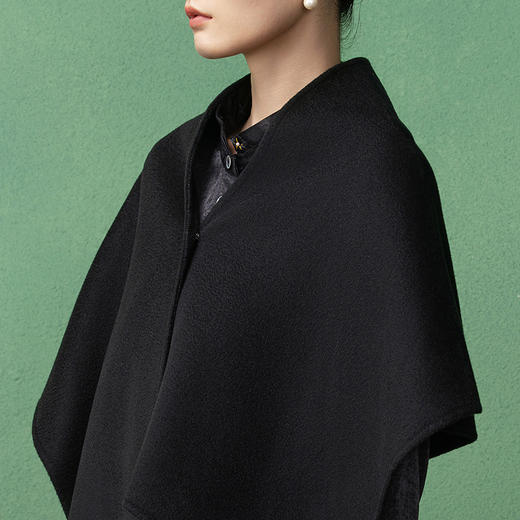【林栖设计小店】绵羊毛披肩复古优雅2025秋季新款毛呢围巾女2953105 商品图3