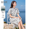 【专属特价】熙世界温婉知性新中式改良旗袍连衣裙夏季国风印花天丝开叉长裙 商品缩略图0