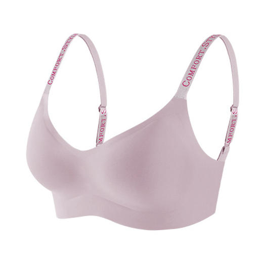 雀说原版质量无痕内衣女舒适反重力提拉文胸小胸聚拢字母肩带美背胸罩AL3828 商品图4