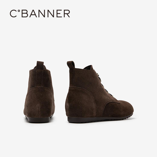 千百度全包勃肯鞋女美拉德薄底洋气高帮透气短靴子A25555015 商品图4