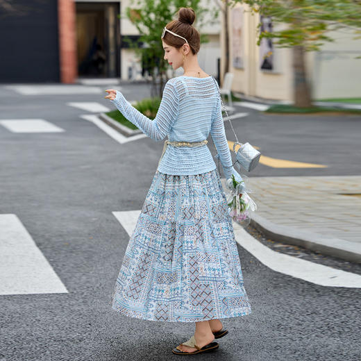 时尚休闲套装，背心+外套+印花半裙三件套裙子HR-ZYQ2527 商品图3