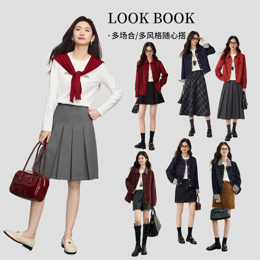 【新品限时6.5折】熙世界美式字母刺绣长袖T恤女2025秋季新款正肩圆领打底衫棉上衣 商品图2