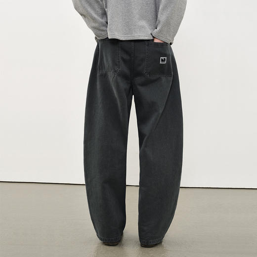 714street国潮水洗做旧弯刀裤 2025秋季百搭纯棉休闲裤宽松裤子男 商品图1