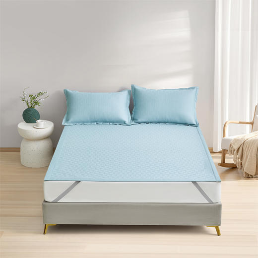 罗莱T 海之梦A类抗菌可水洗冰皮凉感席三件套 蓝色 180×200cm 商品图0