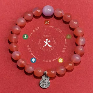 钻石豪门8000积分金木水火土.五行补火红玛瑙手串