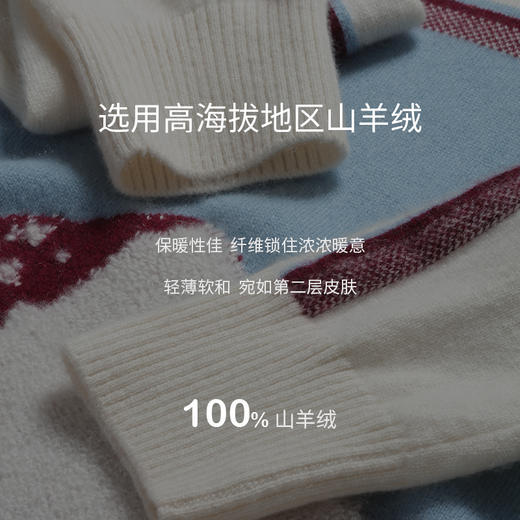 羊绒圆领嵌花女套衫  SJF97W279N 商品图1