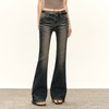 Ariseism 美式复古设计感紧身微喇牛仔裤女秋季新款修身长裤子 商品缩略图1