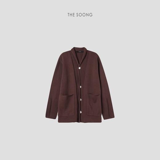 THESOONG"静享愉悦"羊毛立裁缝线廓形中长款卷边外套HWMY7655 商品图3