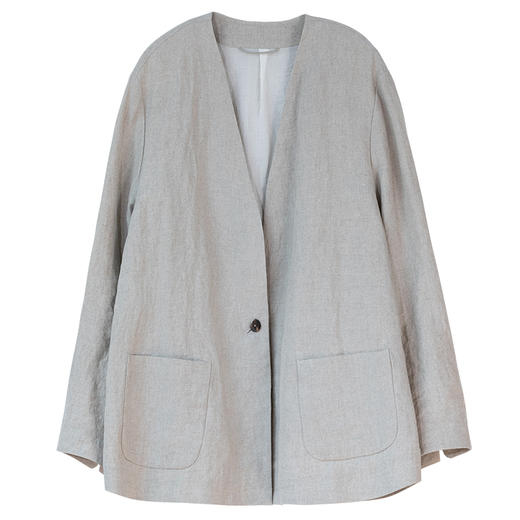 牧衣游原创 亚麻净色外套秋季通勤质朴宽松百搭轻薄开衫 素色年华 商品图4