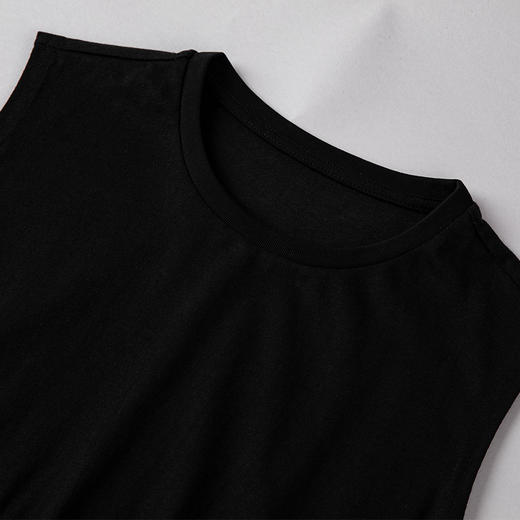 丁摩 纯棉弹力法式无袖背心连衣裙女夏高级感黑色长裙休显瘦裙子质感5ZF-1318 商品图1