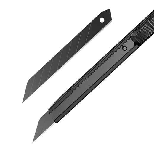 齐心小美工刀 裁纸刀经典金属黑刃美工刀刻刀拆快递小刀袖珍便携 9mm 黑色 1把 商品图3