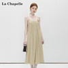 天猫同步【重工立体压褶】拉夏贝尔/La Chapelle设计感小众宽松气质V领百褶吊带裙女吊带压褶连衣裙★ 商品缩略图0