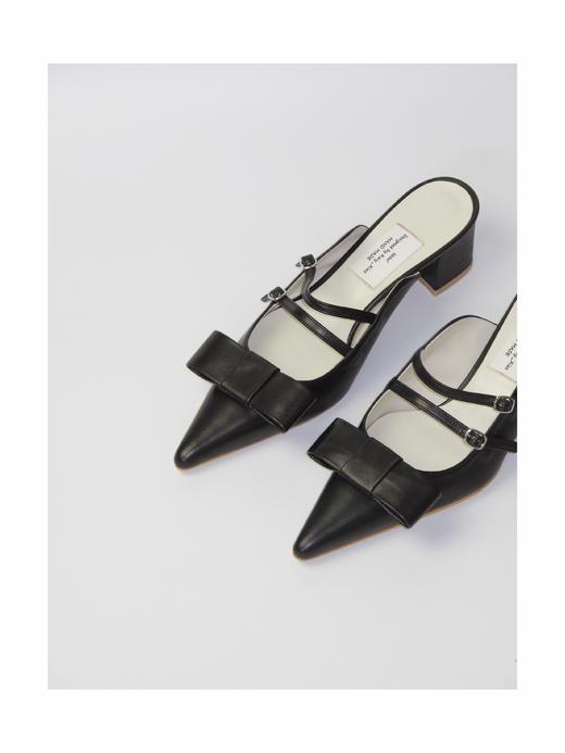 Kaiy Xiao 早秋系列 蝴蝶结尖头小羊皮穆勒 商品图1