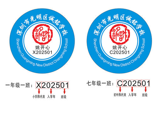 定制深圳市光明区诚铭学校包边校徽定做礼服姓名布贴章缝制包邮51 商品图1