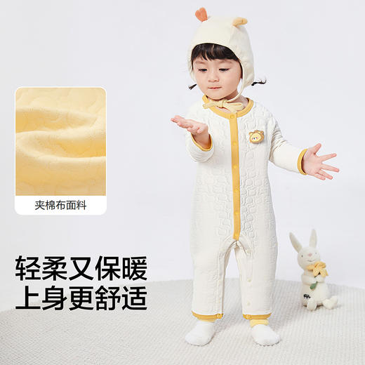 巴拉巴拉balaOne婴儿连体衣冬装2025新款新生儿衣服夹棉保暖舒适 商品图3