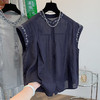 GYH 7357无袖衬衫刺绣马甲背心休闲气质小衫 商品缩略图1