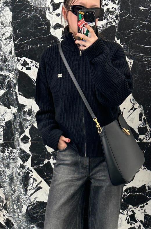 中性款刺绣混羊毛针织毛衣外套008 商品图4