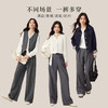 【08/19新品】熙世界灰色西装裤女春秋2025新款通勤宽松直筒西裤休闲阔腿长裤子 商品缩略图1