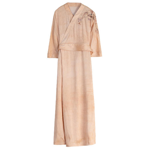 牧衣游原创 重磅22姆米精工手绣真丝连衣裙新中式长裙礼服 月胧明 商品图4