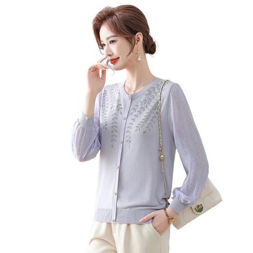 W318-5512-70-中年妈妈秋装针织小衫时尚t恤2025新款中老年女士春夏季洋气上衣 商品图4
