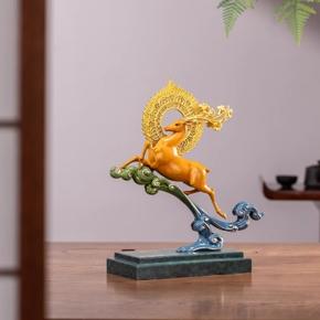 朱炳仁铜X敦煌美术研究所一鹿青云摆件 商品图1