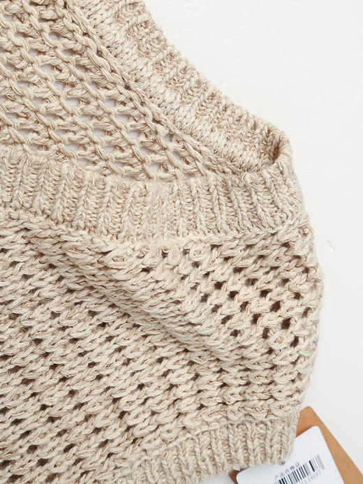 秋季新款 V 领针织马甲女 复古镂空宽松外搭叠穿无袖毛衣背心 商品图2