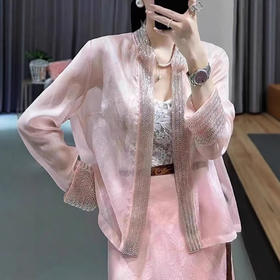 雀说新中式国风女装减龄新款轻薄衬衫轻奢重工防晒衫上衣AL