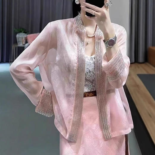 雀说新中式国风女装减龄新款轻薄衬衫轻奢重工防晒衫上衣AL 商品图0