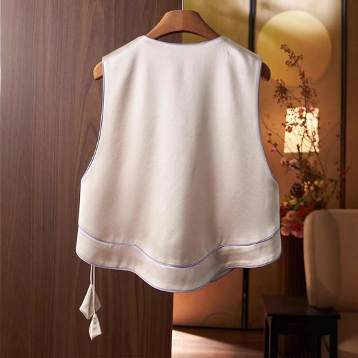 丁摩 新中式马甲女织锦提花国风马夹春秋改良唐装坎肩国潮无袖背心外套5ZF-8181 商品图3