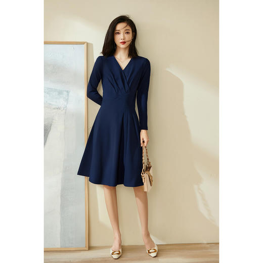 剩XL 巴黎夜幕冷调裙 米思阳2026春季知性优雅风收腰显瘦大摆裙连衣裙中长款裙子女4312 商品图4