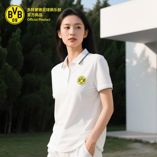【官方正版】多特蒙德足球俱乐部｜夏季新款白色POLO短袖运动休闲T恤 商品图3