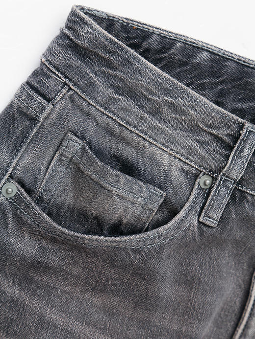 复古做旧灰色阔腿牛仔裤女秋季高腰显瘦宽松直筒垂感拖地长裤子 商品图2