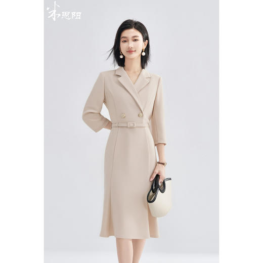 「杏影绰约」西装裙 米思阳2026春季新款气质通勤西装连衣裙简约高级感长袖正装裙子女4243 商品图0